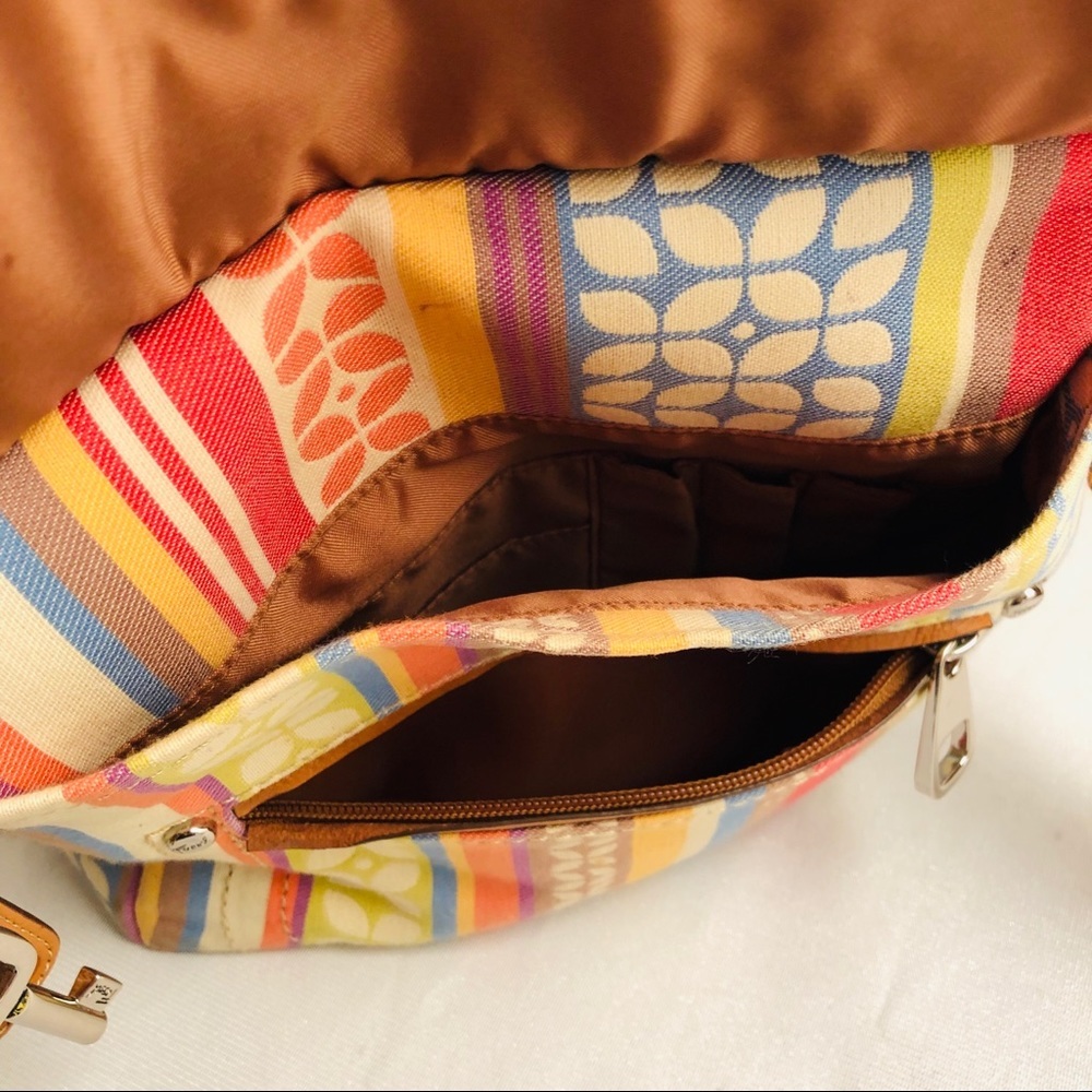 Fossil multicolor leather and canvas crossbody bag - image 6